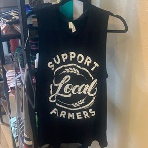 Support local farmers tank (Black)